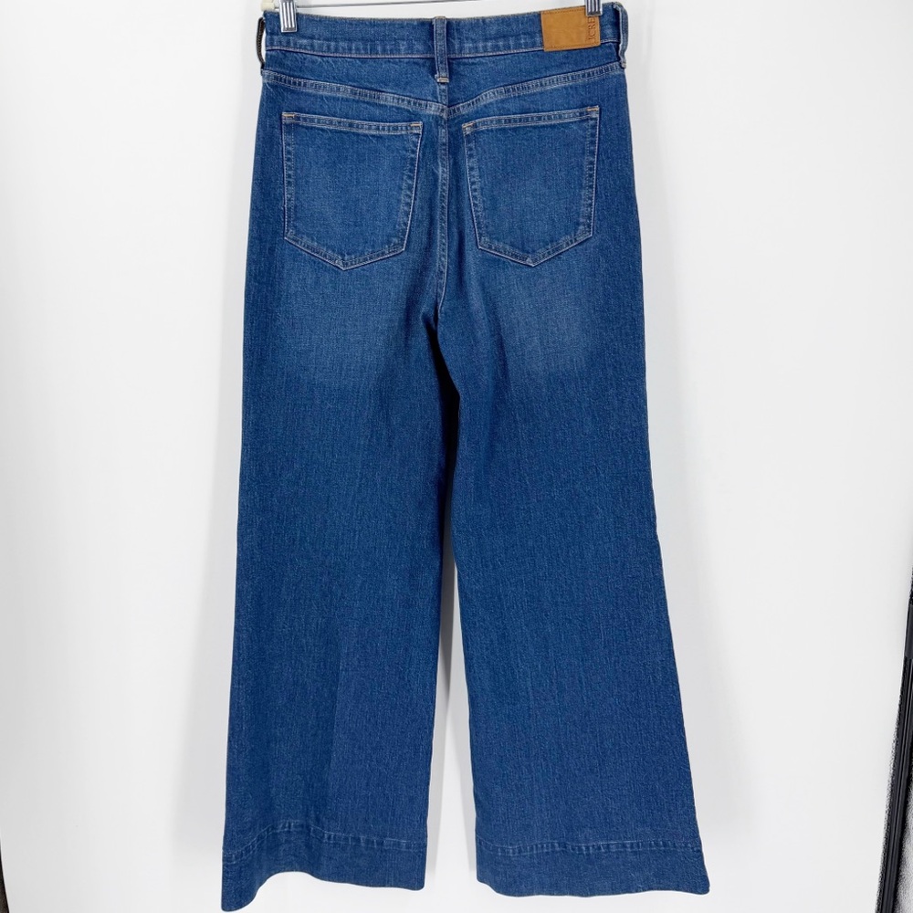 J. Crew Wide Leg Trouser Jeans 28 Cotton Stretch High Rise Flare 30" Inseam - Picture 4 of 8